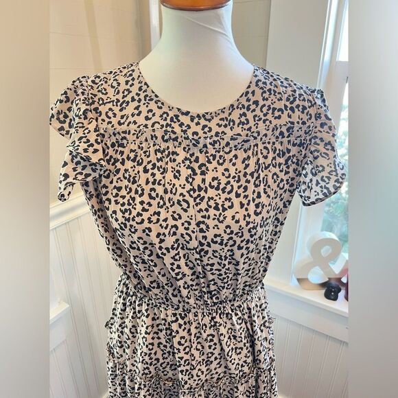 Animal Print Tiered Ruffled Maxi Dress Large Unleash Your Inner Glam-Zebra! - Picture 9 of 14